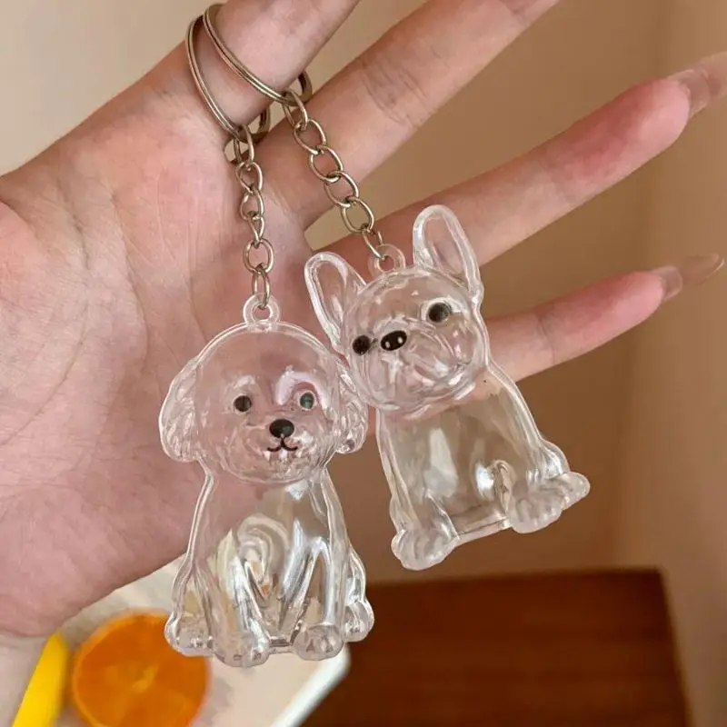

HOT Dog Hair Storage Key Chain Transparent DIY Pet Hair Keychain Hair Container Key Chain Puppy Pendants Dog Hair Collection