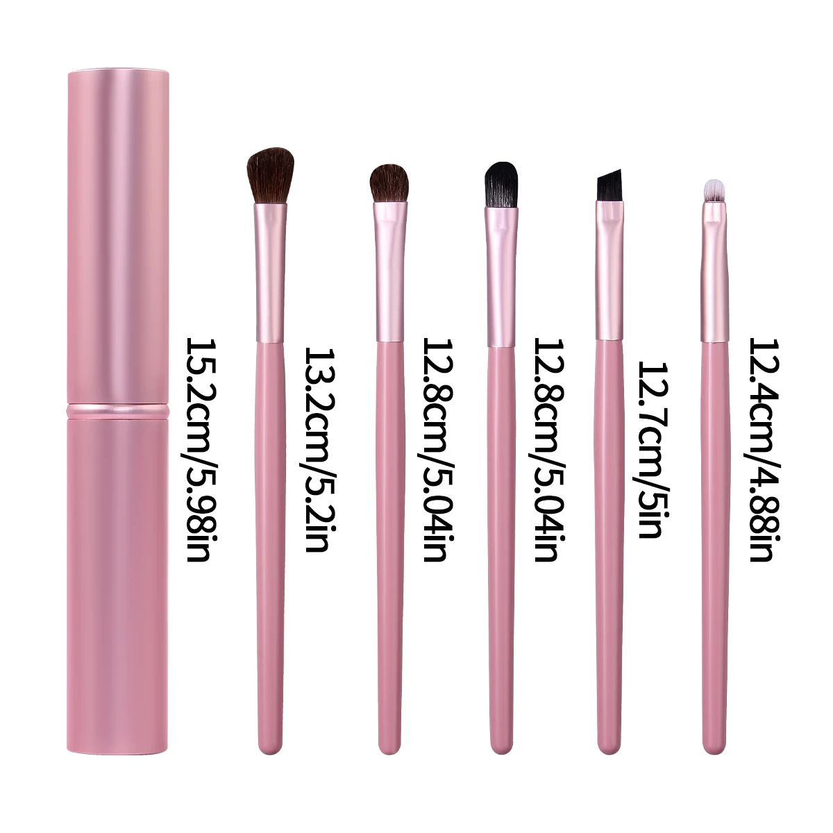 6 ชิ้นเริ่มต้นเครื่องมือแต่งหน้าตา, ชุดแปรงแต่งหน้า, แปรงอายแชโดว์ขนม้านุ่ม, แปรงรอยเปื้อน, แปรงอายไลเนอร์พร้อมหลอดเก็บ