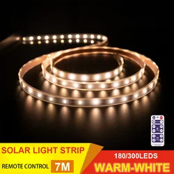 LED Strip Light LED Flex Line Strip Light RGB Solar Panel Remote Control 15M 10M 5M for room decoration outdoor decoration