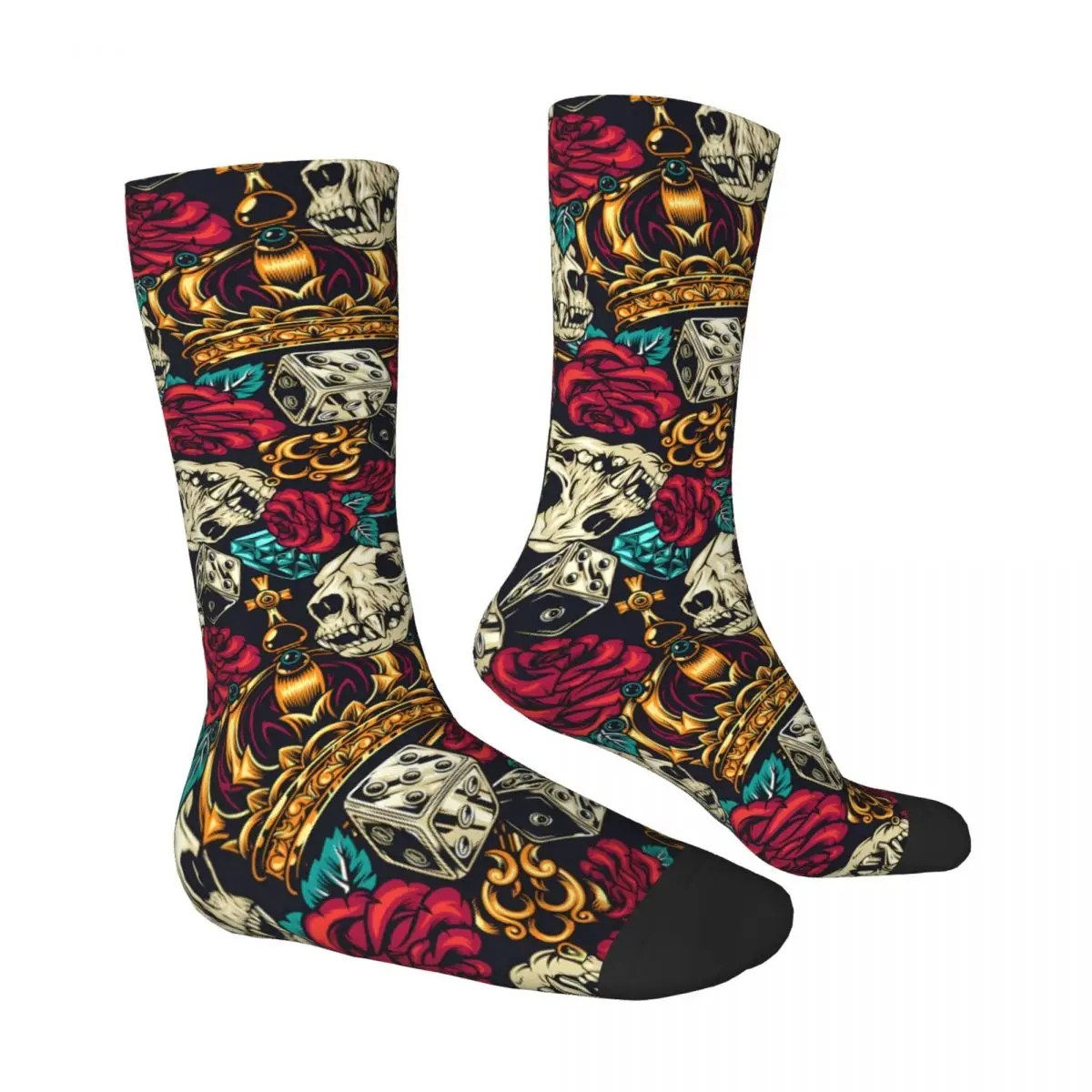 Vintage Tattoos Colorful Cool Skull Skeleton Socks Male Mens Women Spring Stockings Harajuku