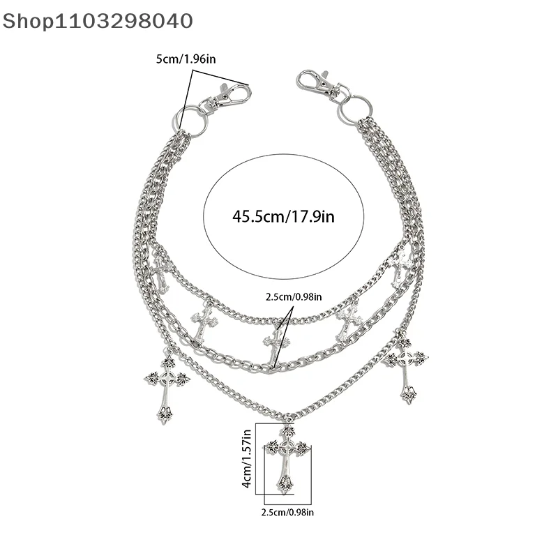 Multi-layer Punk Rock Waist Chain With Wallet Charm – Unisex Hip-Hop Fashion Accessory For Men And Women