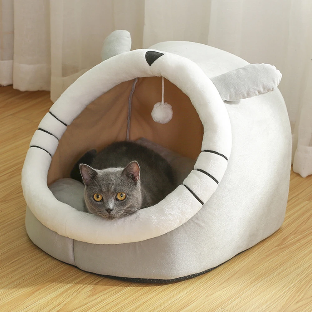 Sweet Cat Bed for Pets, Warm Basket, Cozy Kitten Lounger, Cushion, House Tent,Very Soft, Small Dog Mat, Washable Cave, Cats Beds