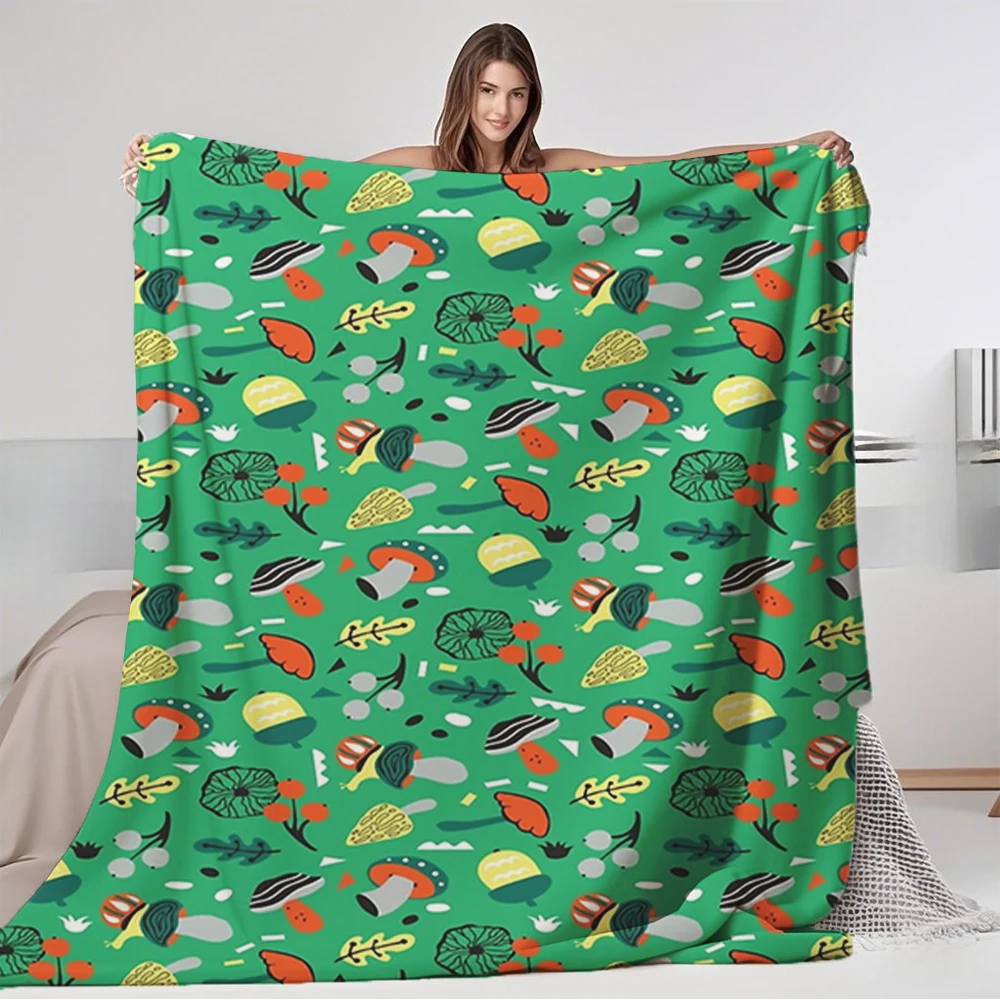 

Lovely Gift Flannel Cozy Blanket Abstract Mushroom Nautical Throw Blanket Plush Throw Machine-washable Odor-resistant Blankets