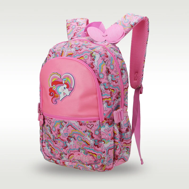 Australia Smiggle original hot-selling children's schoolbag cute girl pink love unicorn high-quality schoolbag 16 inches