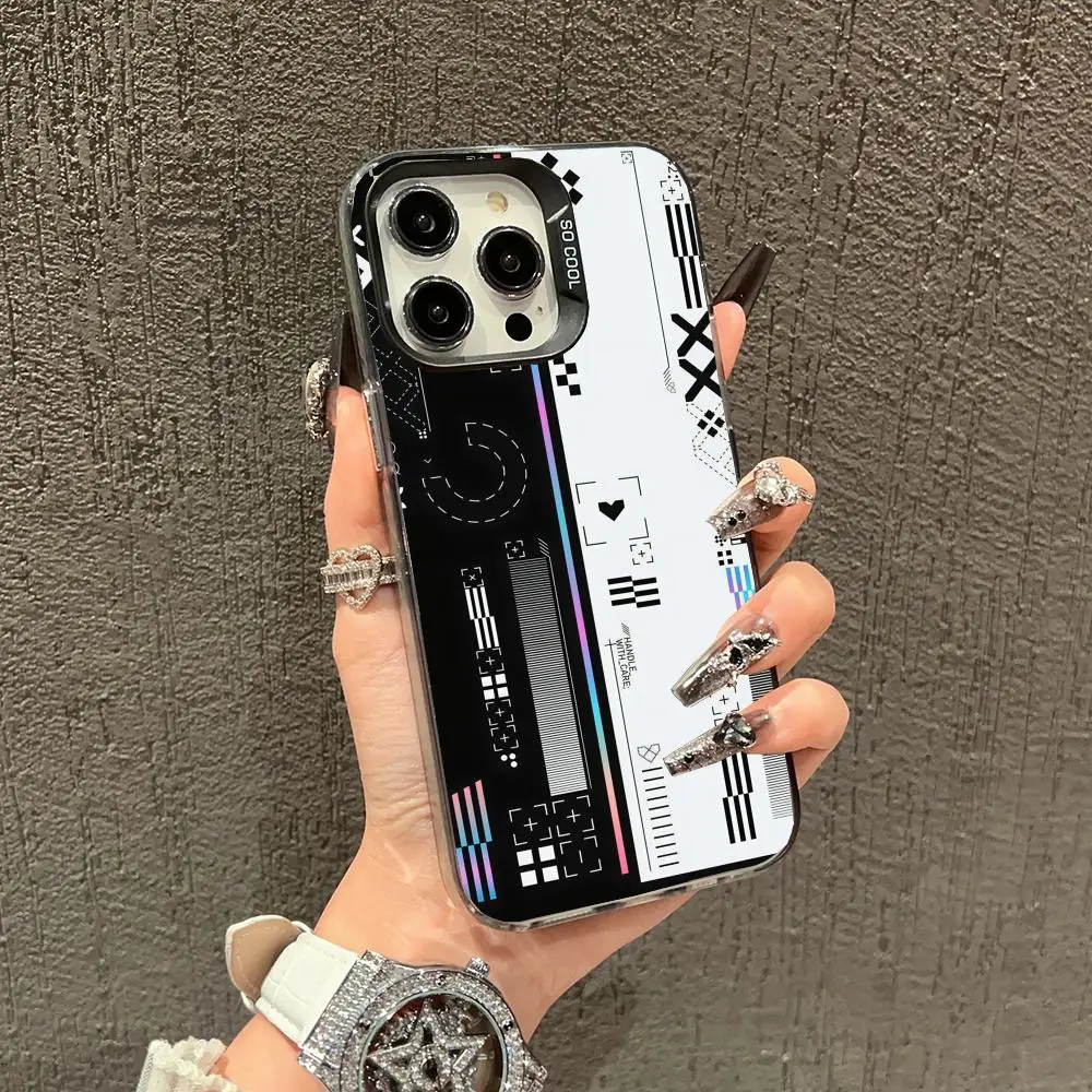 

Creative Mosaic design phone case for iPhone 16 15 14 13 12 11 Pro/ Max/Plus shock-proof rear cover anti-fingerprint