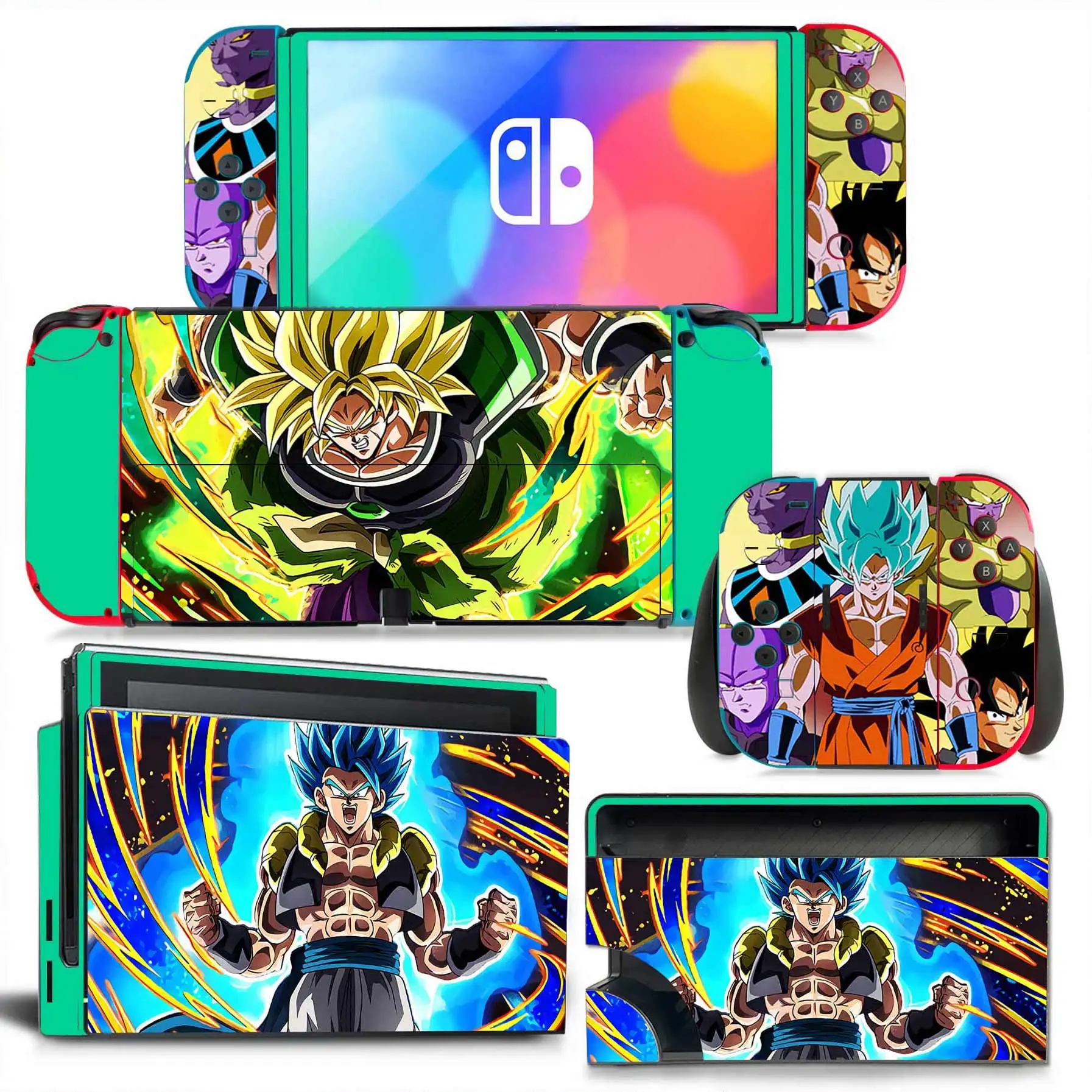 Anime Kakarotto Vegeta Skin Cover Sticker Decal for Nintendo Switch OLED Console Joy-con Controller Dock Skin Vinyl Dragon Ball