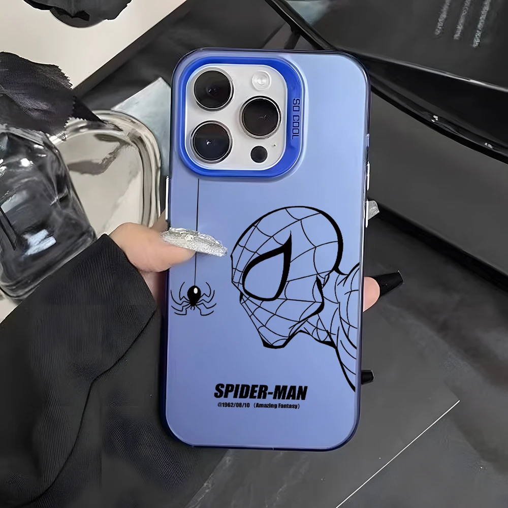 Coque de téléphone Marvel Spider-Man pour Samsung Galaxy, coque colorée argentée, A73, A72, A71, A55, A54, A53, A52, A51, A33, A32, A23, A14, A12, 4G, 5G