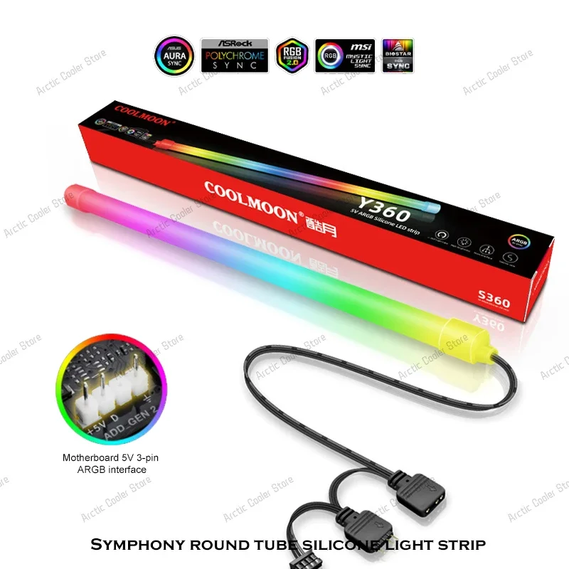 PC Case RGB LED Light Strip 5V 3pin ARGB Luminous Light Bar For Computer Gamer Cabinet Decoration 30CM AURA SYNC Magnetic