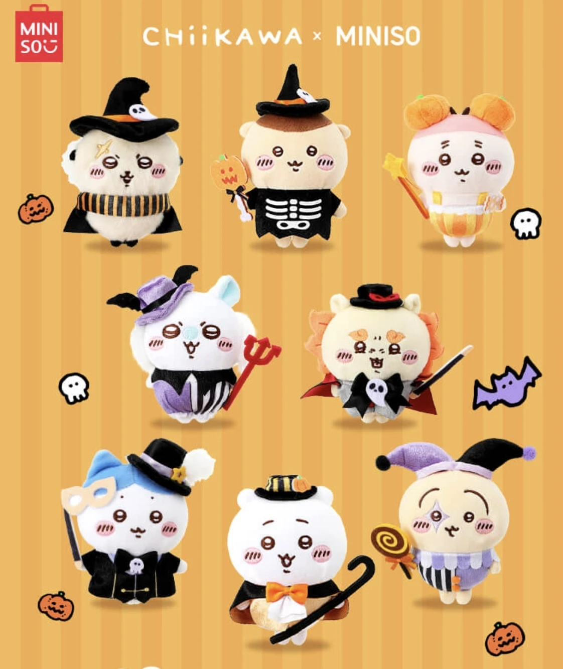 

New Chiikawa Halloween Circus Plush Keychain - Cute Kawaii Fantasy Soft Toy Key Ring Charm Gift for Kids & Adults