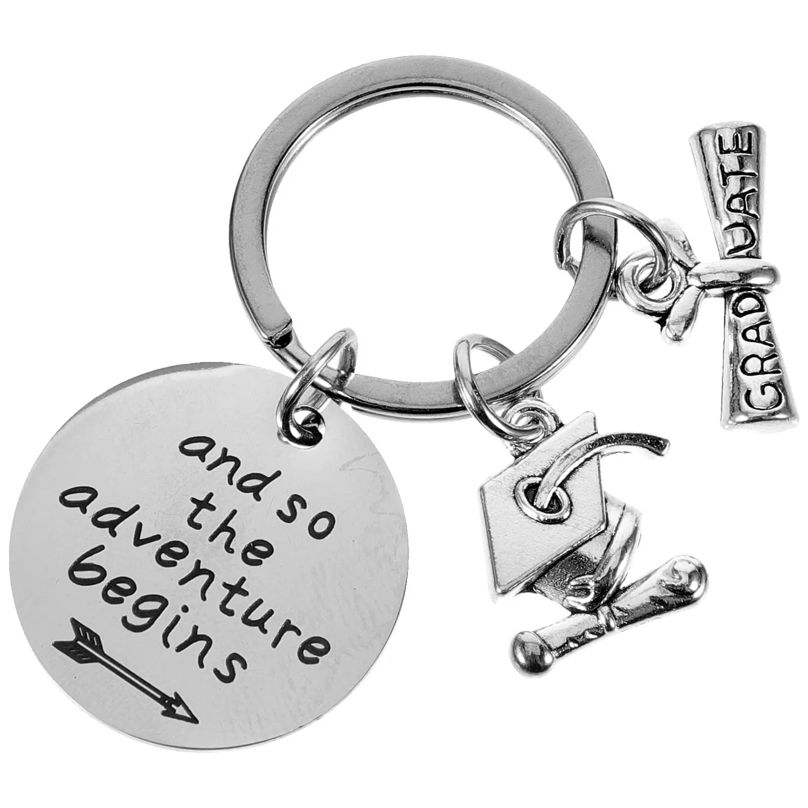 Bachelor Cap Keyring Graduation Student Hanging Pendant Key Holder Diploma Letter Printing Craft Ornament Keychain
