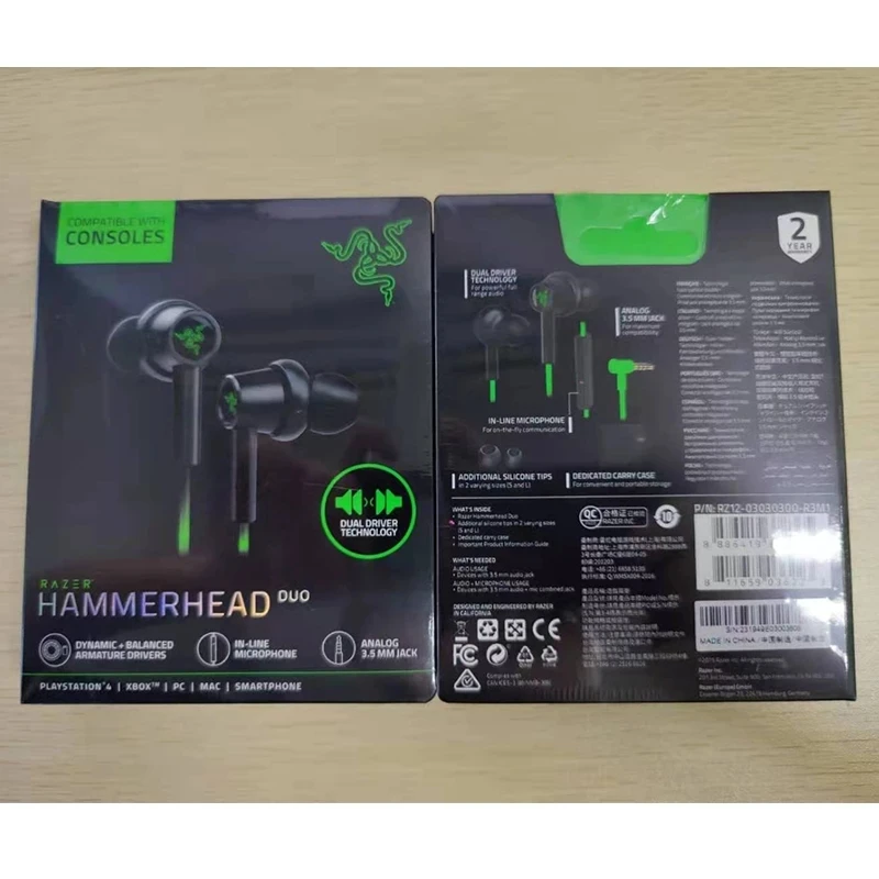 Razer ? �couteurs intra-auriculaires filaire, casque d'�coute, martelhead Duo, Compatible avec Console, haute qualit�