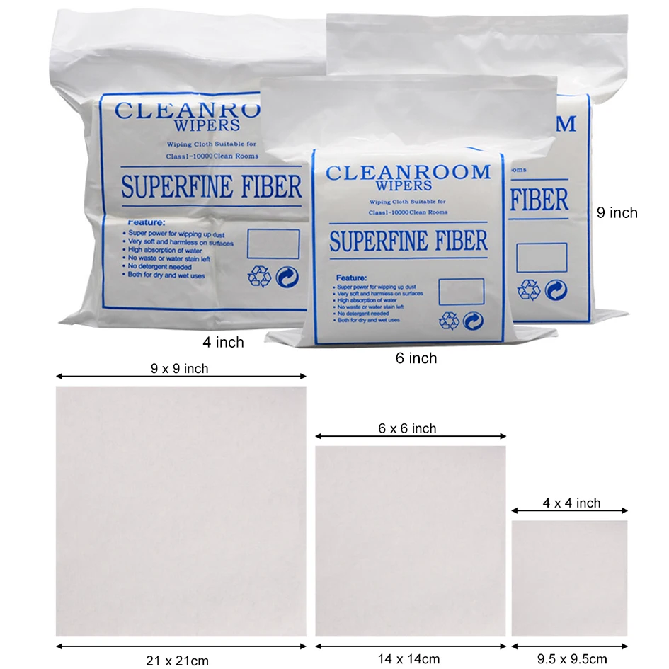 Non-dust Cloth ESD Microfiber Cleanroom Wiper 3008 4008 4009 for Phone PCB Lens LCD Wipe Wholesale Clean Cloth Lint Free