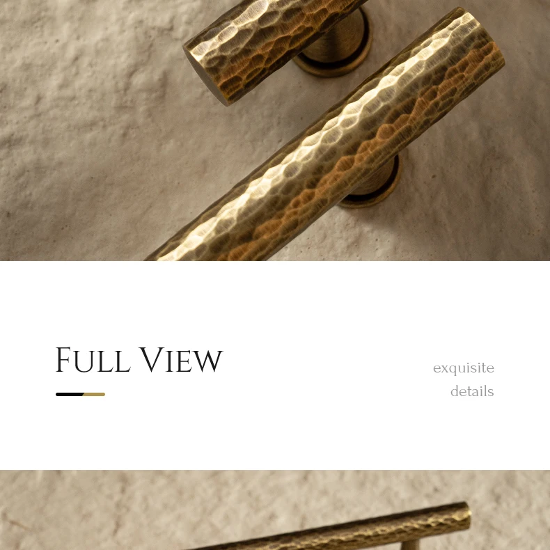 Hand-hammered antique brass cabinet handle 21