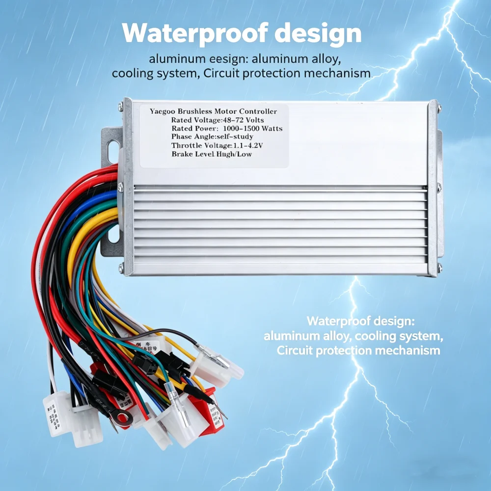 48V 60V 72V 1000-1500W Brushless Controller For Electric Bicycle E-scooter Dual Mode Drive Electric Vehicle Brushless Controller
