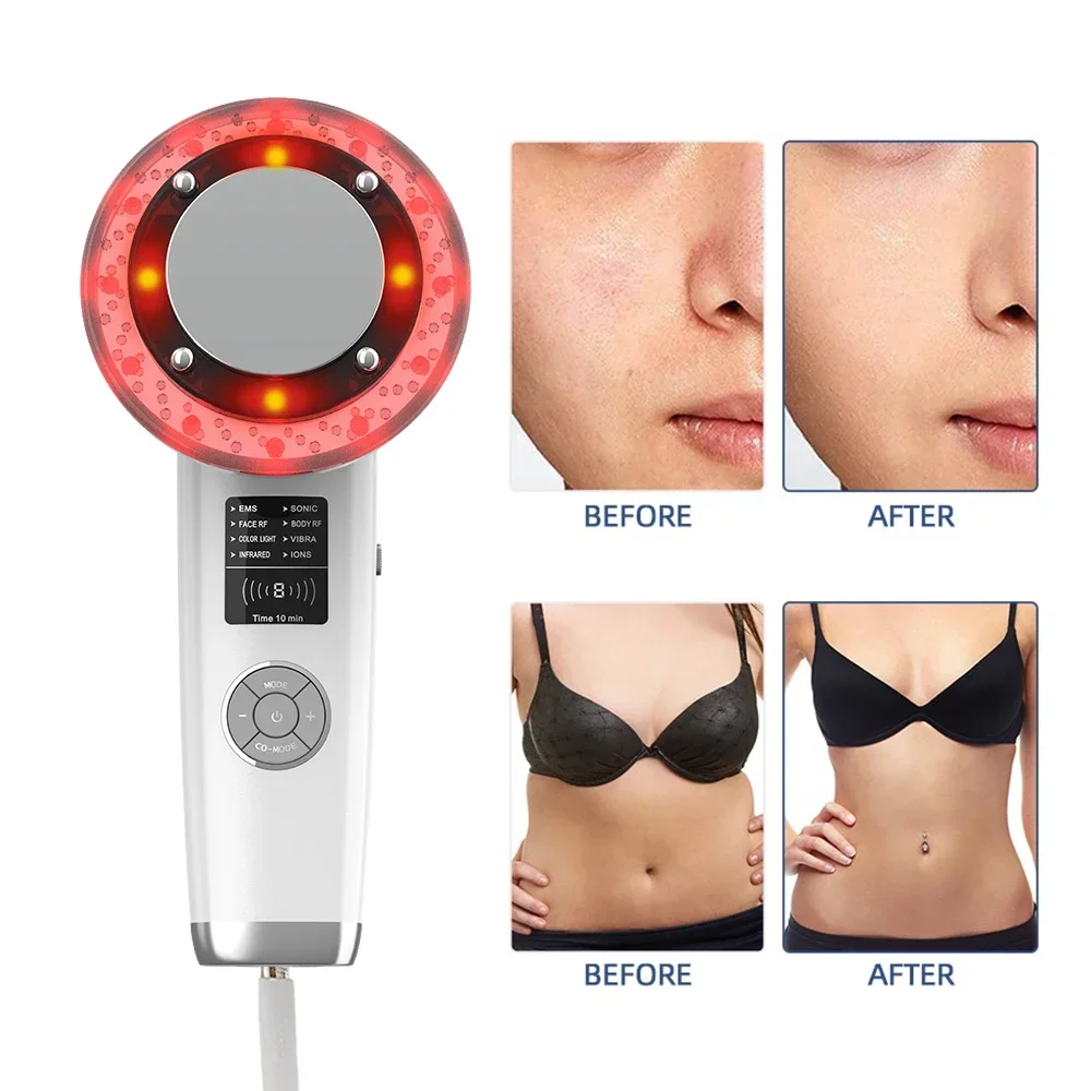 8 IN 1 Ultrasonic Cavitation EMS Fat Burner Body Slimming Machine Weight Loss Facial Massager Infrared Therapy RF Skin Tighten