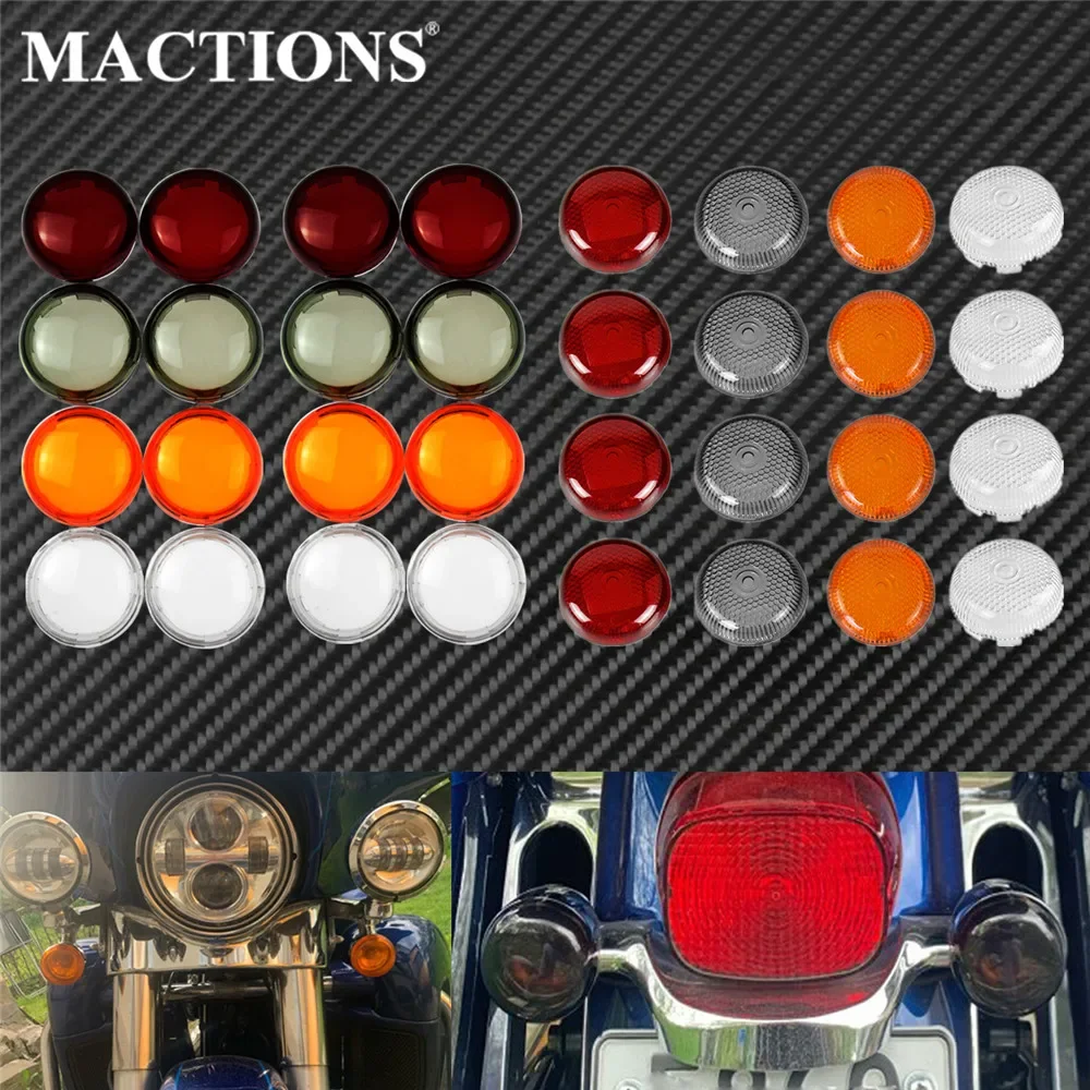 Motorcycle Turn Signal Indicator Light Lens Cover Smoke/Red/Clear/Orange Lamp Cover For Harley Touring Sportster Softail Dyna