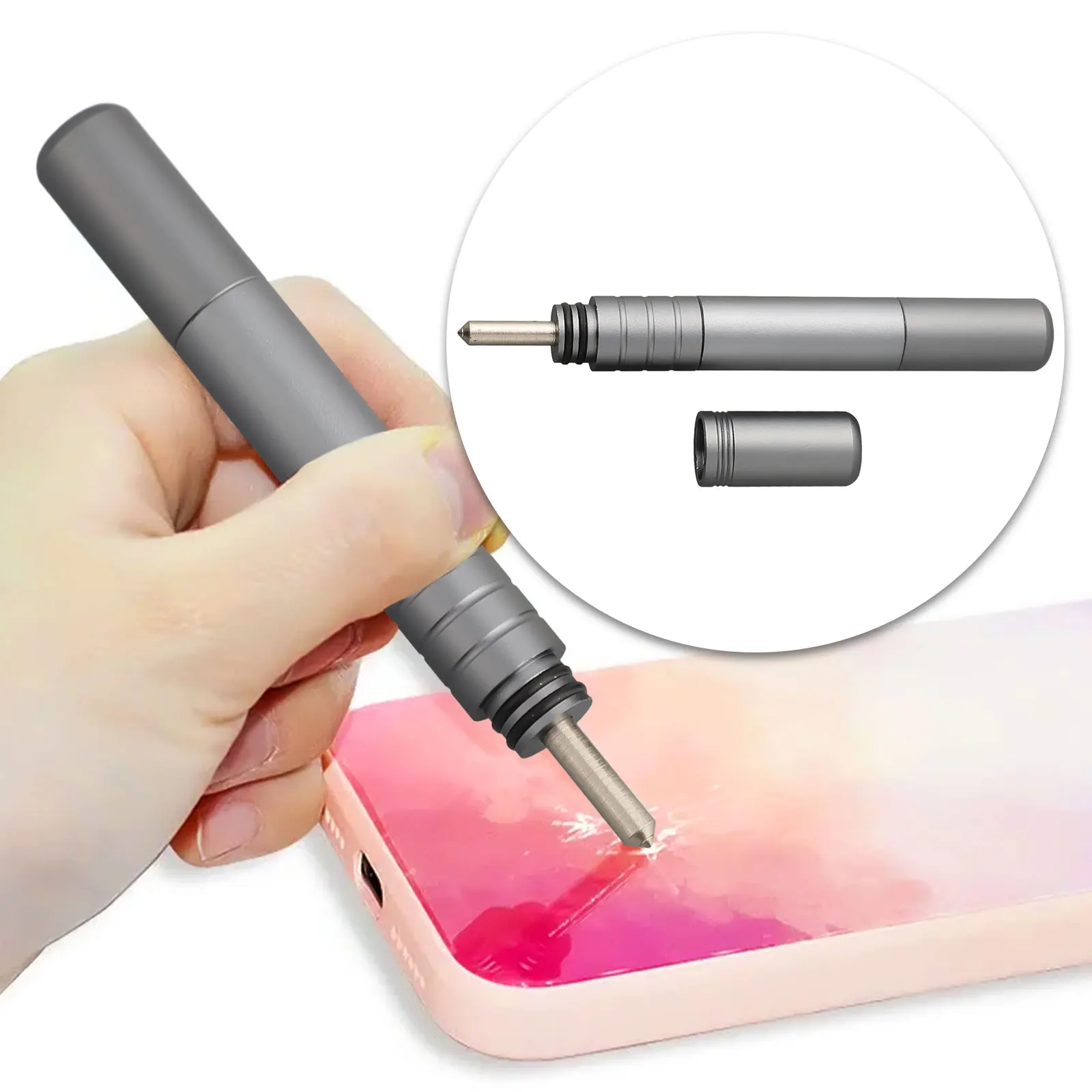 1pc Glass Breaking Pen Breaking Tool For Cell Phone Rear Glass Cover Breaker Repair Frame Crusher Camera Glass Blasting Pen