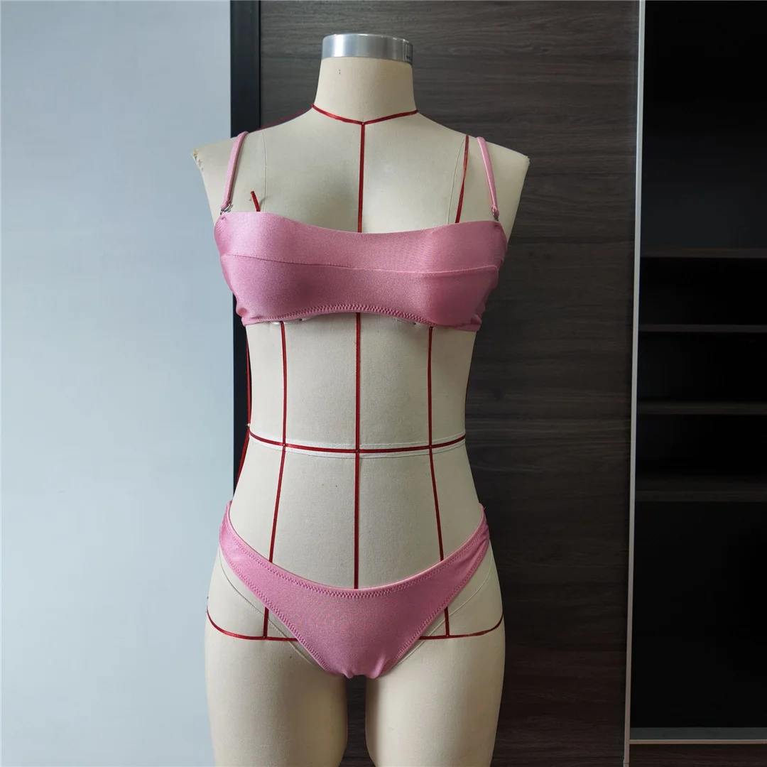 Sexy Scrunch Butt High Leg Cut Bikini Damen Badeanzug Frauen Bademode Zweiteiliges Bikini-Set Gepolsterter Badeanzug Badebekleidung V8536 – Detail 5
