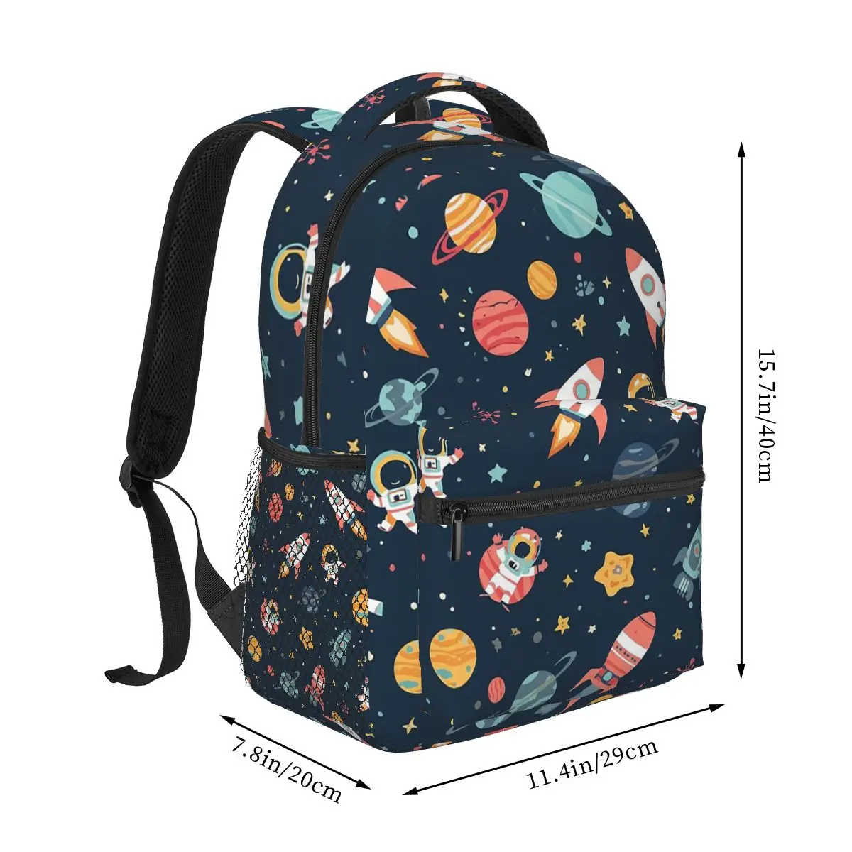 Cartoon Astronauts Riding Rocket Backpack Hot Sale Daypack Large Capacity Children BookBag School Bag Shoulder Bags for Unisex
