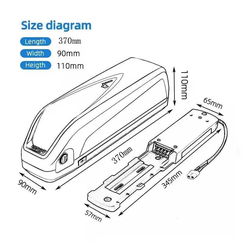 Batterie Hailong 48V 36V 52V 12Ah 17Ah 20Ah 30Ah Pour Moteur Bafang BBS02 BBS03 BBSHD + Batterie Hailong BMS 36V Hailong + BMS