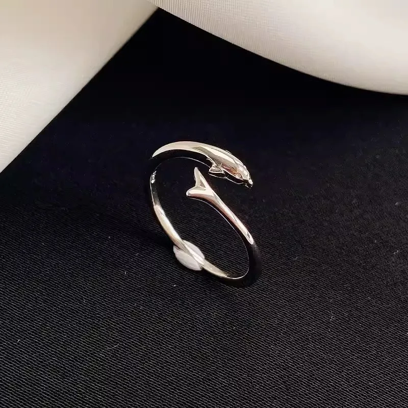 

Trendy Dolphin Ring Women Adjustable Opening Plain Band Index Ring 2026 New Niche Design Fashion Jewelry Gift for Her