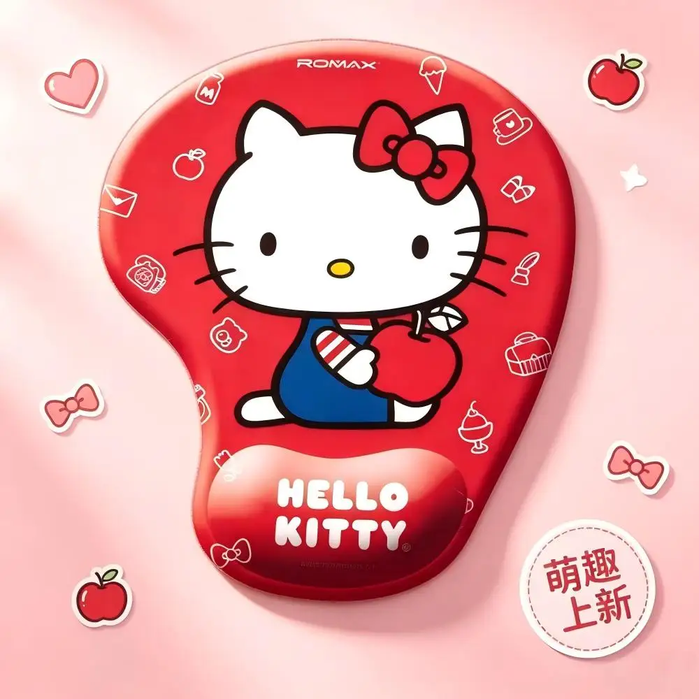 Hello Kitty Kuromi My Melody Ergonomic Wrist Rest Mouse Pad Silicone Anti‑Slip Office Gaming Desktop Decor Accessory