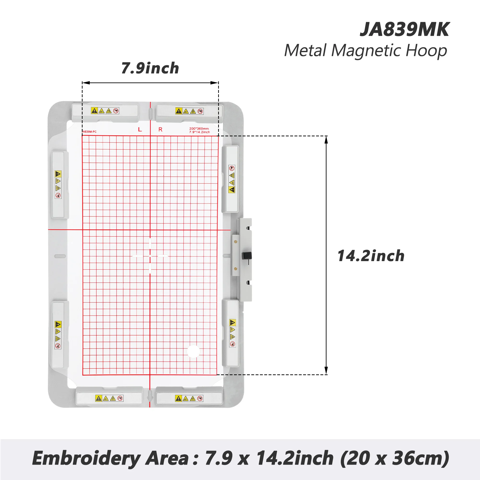 

Магнитный обруч Mighty JA839MK 7,9x14,2 дюйма 200x360 мм, подходит для Janome Memory Craft 400E/500E/550E Elna eXpressive 830