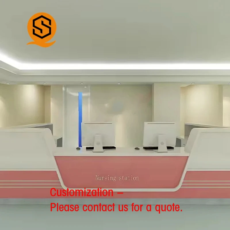 custom.Shinestone Custom Blue Corner Hospital Nurse Station Reception Desk Size Orthopaedic Clinic Reception Desk