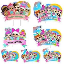 Birthday Party 4-8 Digital Lol Surprise Doll Theme Cake Toppers Banner Flag Decorations Party Picks Events Supplies 1pcs/lot