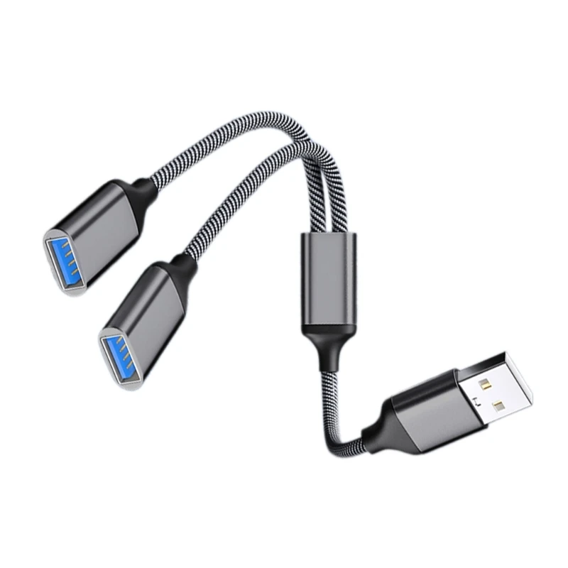 Cable divisor USB, adaptador corriente USB convertidor macho a para PC, duro externo, intermitente, teclado