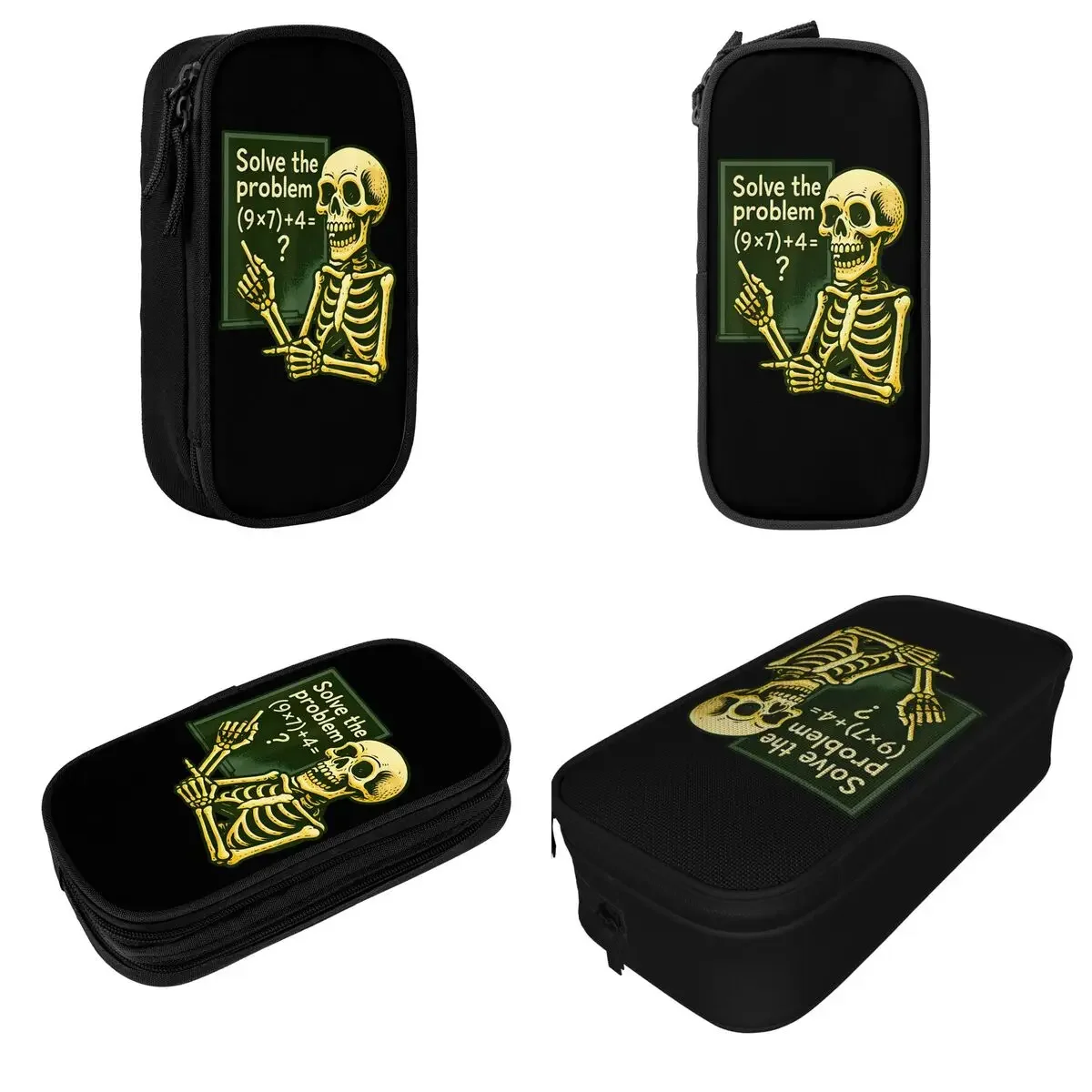 67 Math Six Seven Meme Brainrot Skeleton Pencil Case Pencil Box Pen for Student Large Storage Bag Students School Stationery