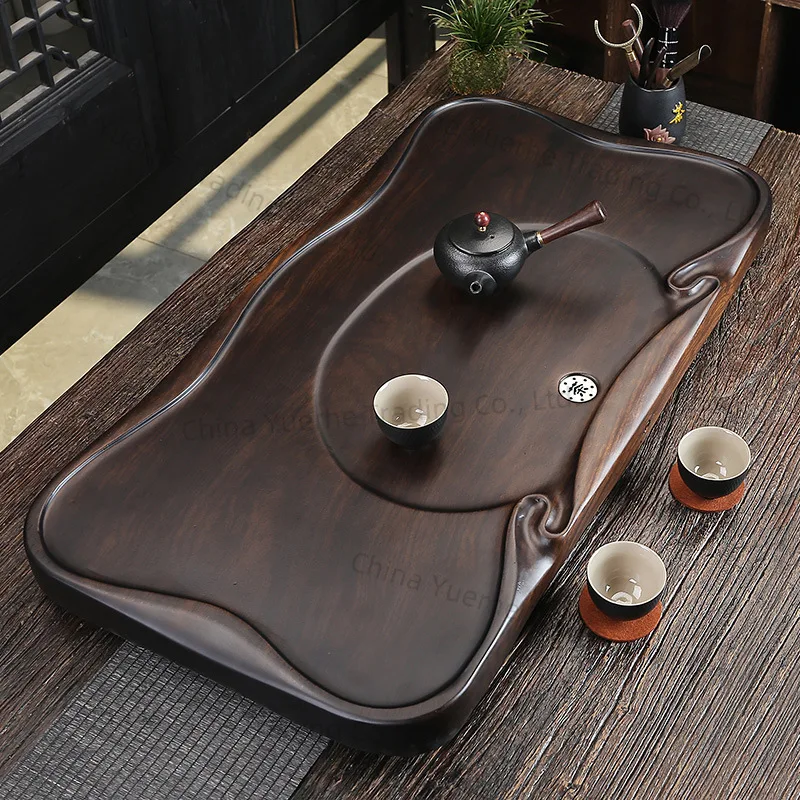

Solid wood tea tray household whole rectangular simple office dry brewing tea table Kung fu model with drainage