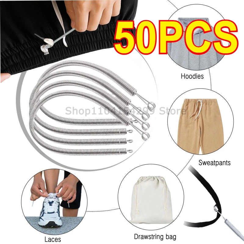 

Многоцелевой инструмент для нарезки веревки, сделай сам, гибкая пружинная нитевдеватель на шнурке, зажим, швейная игла для натягивания веревок, эластичная лента для рукоделия