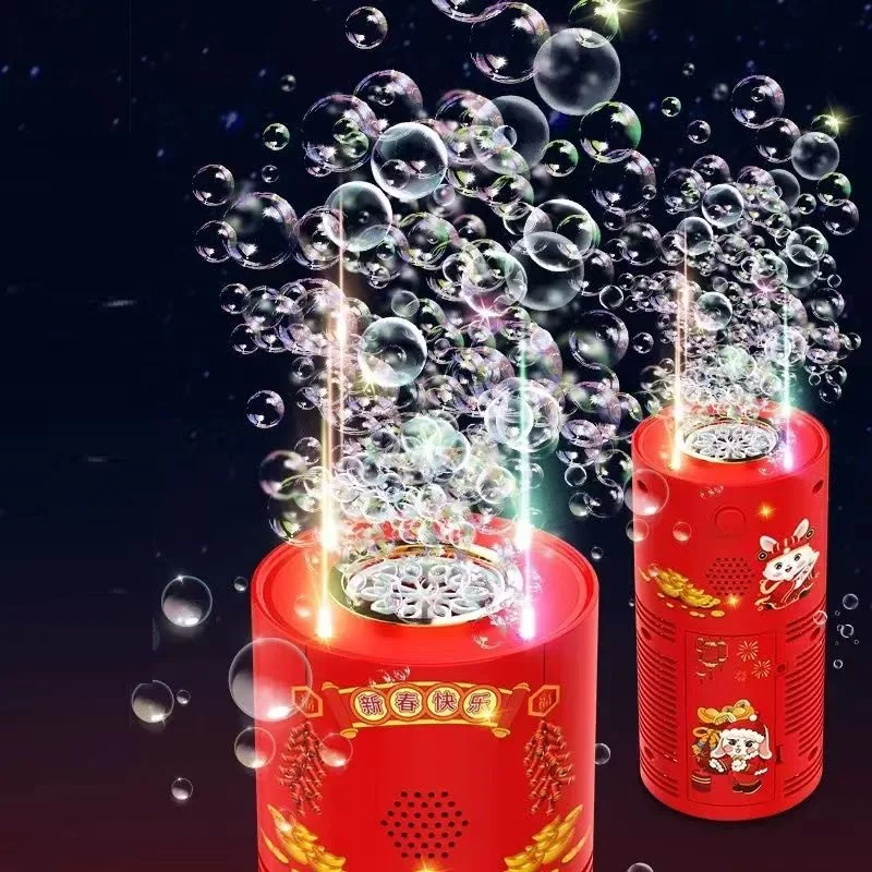 Verbazingwekkend vuurwerk als waterbelmachine Speelgoedcadeau met LED-muziek voor Kid Festival Happy Time Elektrisch automatisch blaasvat