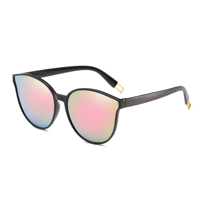 Gafas de sol redondas de ojo de gato para mujeres y hombres, gafas de sol Retro de gran tamaño, gafas de sol femeninas con estilo, montura grande