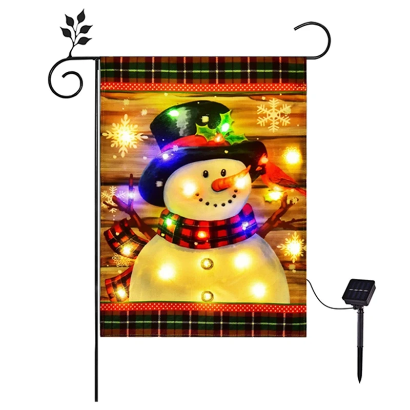 

Lighted Winter Garden Flag For Outside Winter Garden Flags 12X18in Double Sided For Yard Garden Lawn