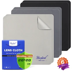 Microfiber Cleaning Cloth, 6 Pack - Premium Cloth for Glasses, Lens, Screens & More 20CM*20CM BY Dhoptical