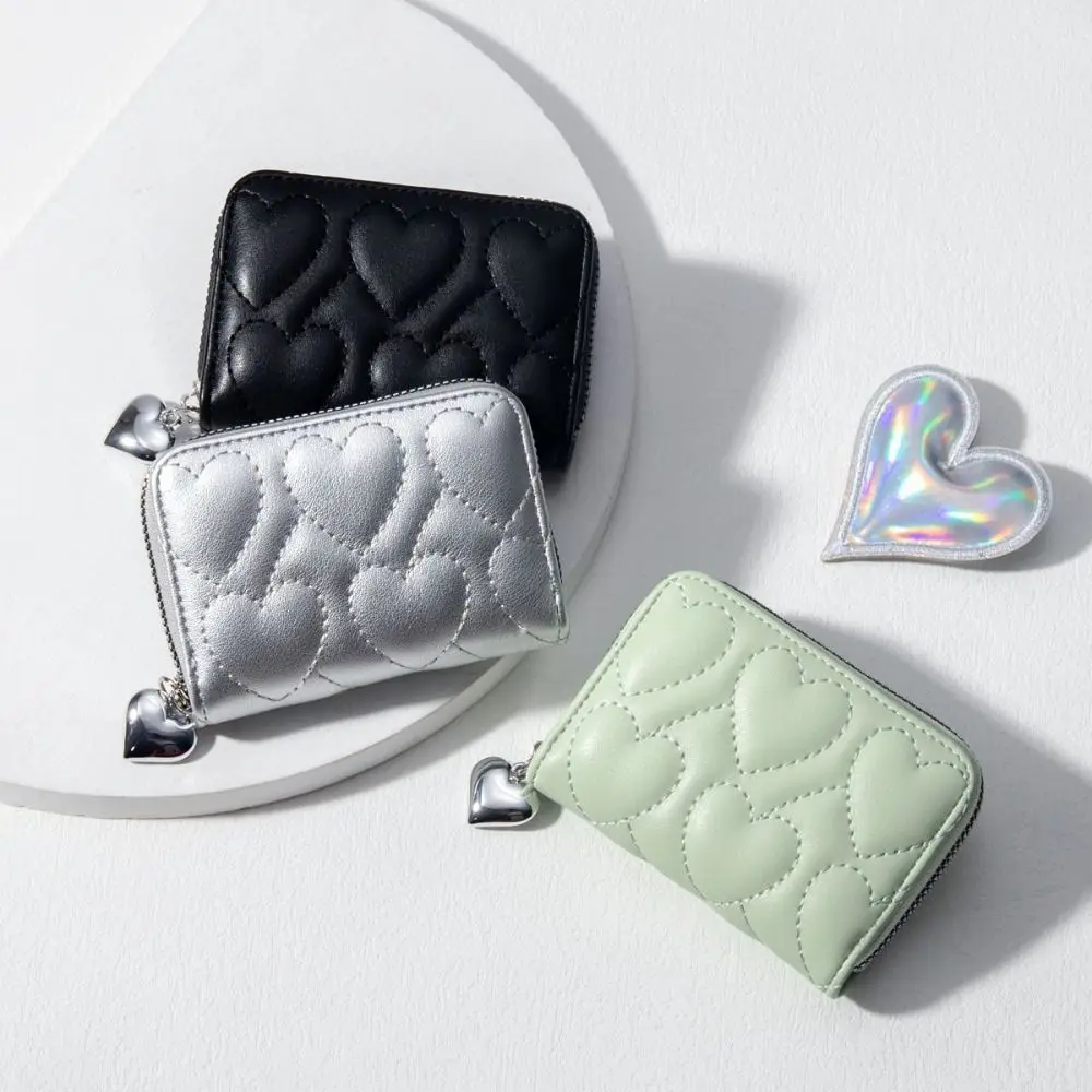 Portable Cute Love Women's Wallet Zipper Multiple Card Slots Coin Purse Short Student Card Holder Gifts