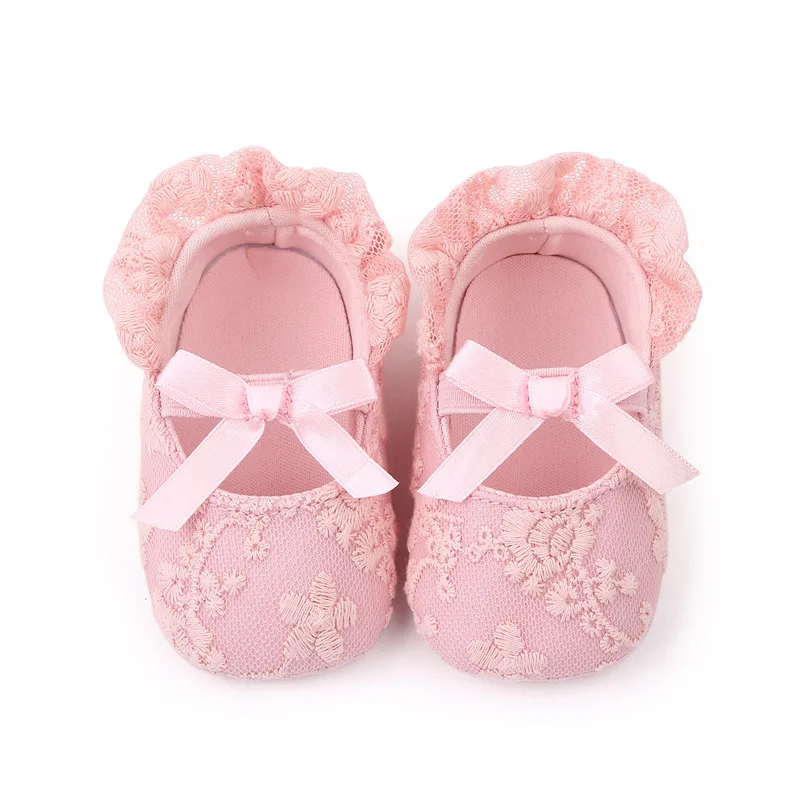 New Baby Girls First Walkers Soft Bowknot Girls Princess Shoes Embroidered Toddler Baby Girl Shoes Casual Infant Walkers Shoes