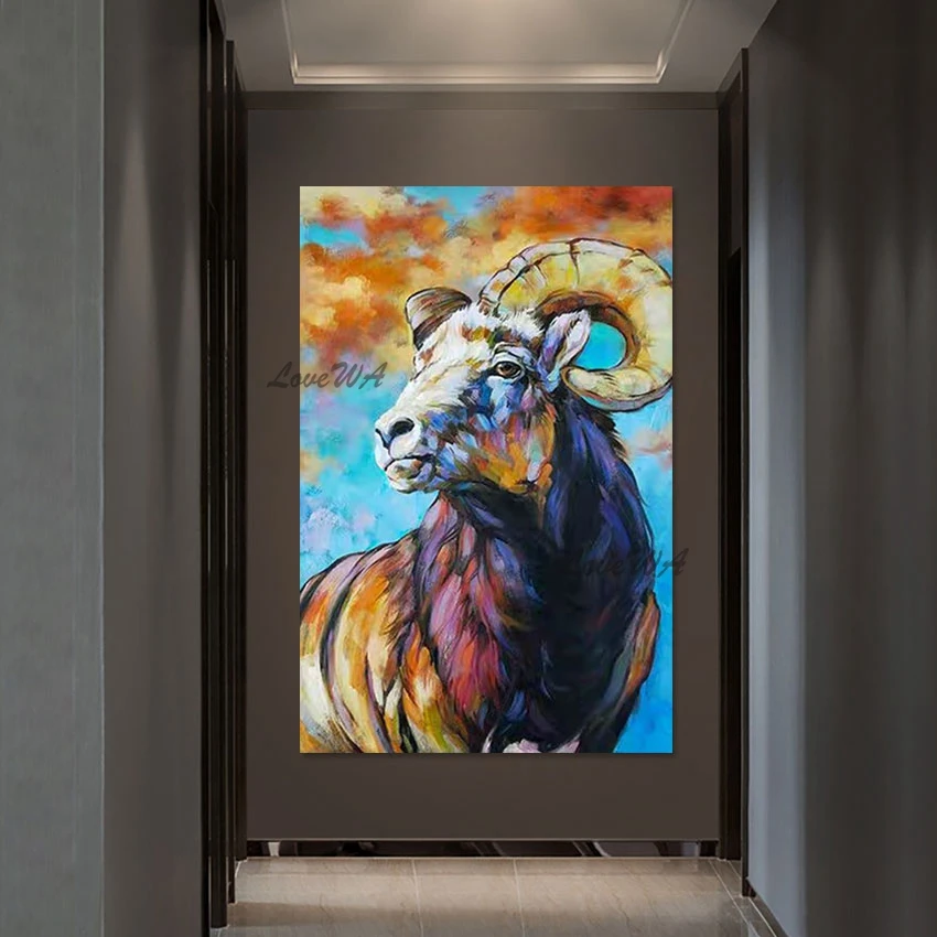 High Quality Antelope Animal Modern Paintings Handmade China Imports Home Decor Custom Artwork Wall Art Picture For Hotel