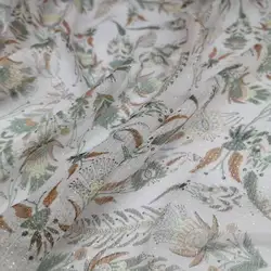 Floral Mulberry Silk Fabric Soft Silk Shiny Metallic Jacquard DIY Cloth Dress Scarf Material