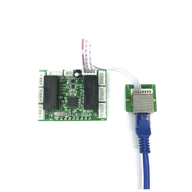 Papan sirkuit switch ethernet mini, papan sirkuit switch eternet 10/100mbps 3/5/6/8 port PCBA Motherboard OEM