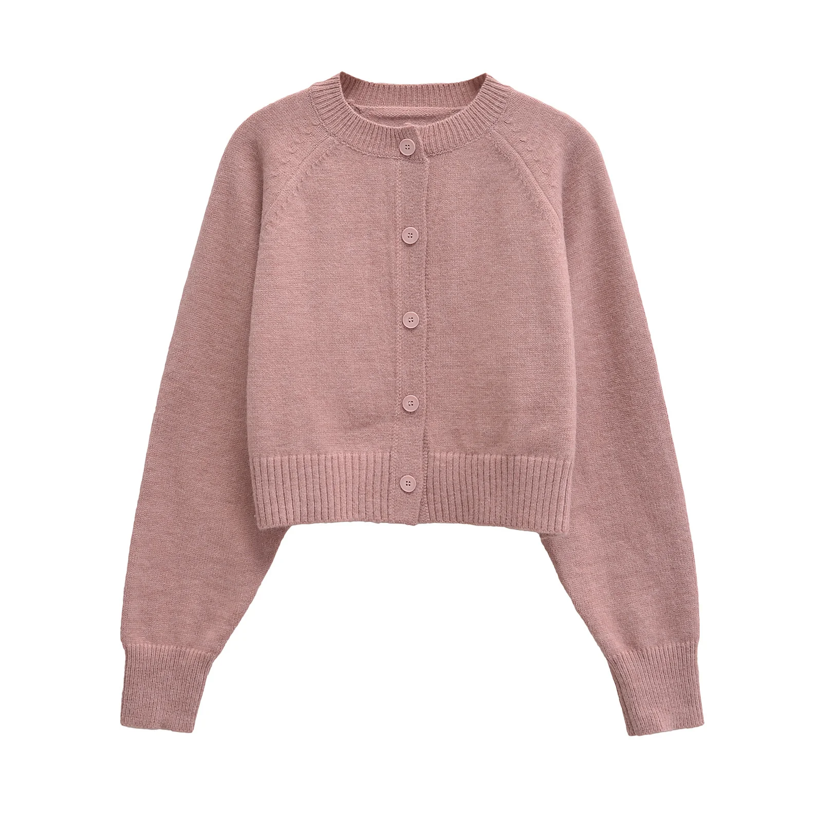 

ZBZA Autumn New Women's Faionable Casual Sle round Ne Wool Open Cardigan Street Sle Long Sve Polyester Fiber ...
