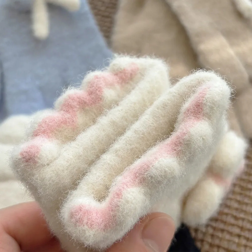 قفازات محبوكة سميكة لطيفة تحافظ على الدفء، قفازات مقاومة للبرودة، قفازات شتوية تعمل باللمس للنساء #1