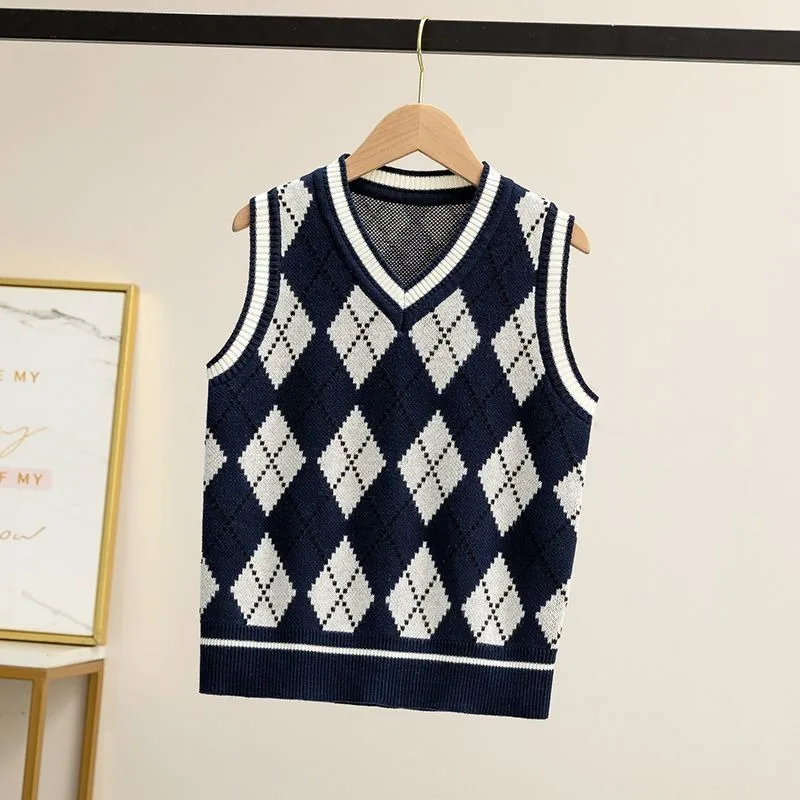 

100% Cotton Kids' Knit Vest for Spring Autumn Stylish Warmth Baby Denim Vest Comfortable Outerwear Clothing