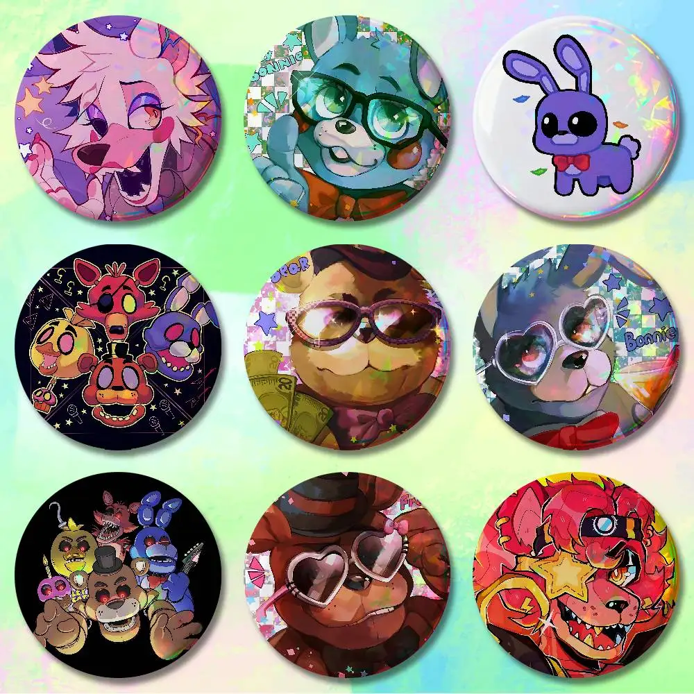 

W-FnafS Game Pins 58mm Cute Cartoon Badge Handmade Brooches for Backpack Accessories