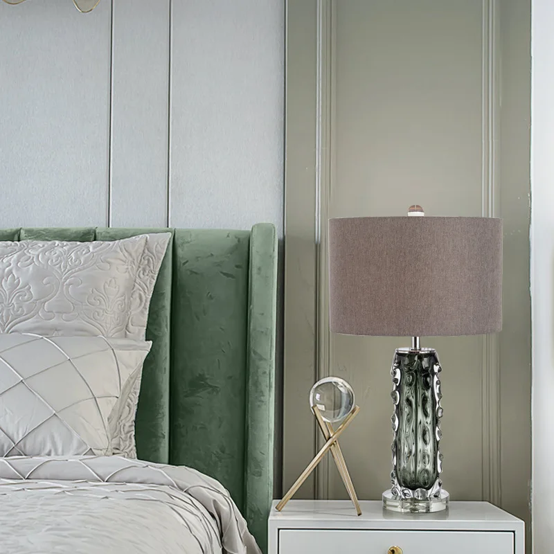 

Modern simple glazed light luxury glass table lamp designer model room