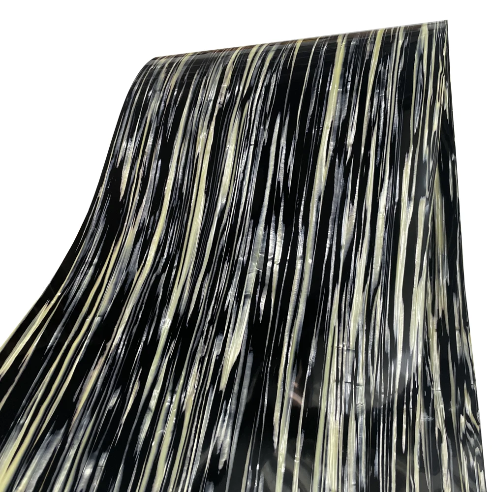 DIY Drum Wrap 0.50mm Black and Beige Stripes Celluloid Sheet Musical Instrument Deco Sheet