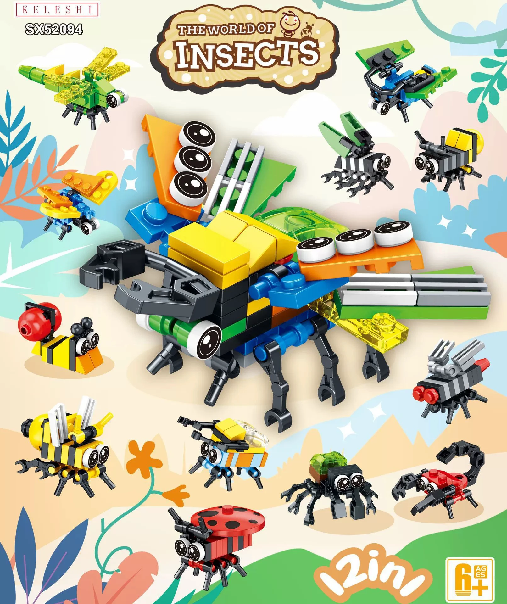 Insekt Tiere Figuren Set Mini Bausteine Spielzeug Montage 3D Konstruktor Micro Ziegel Für Kinder Jungen Geschenk Spielzeug