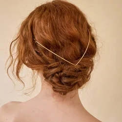 Graceful V Shape Metal Hair Comb for Women High Quality Headdress Jewelry Elegant Headband Bridal Head Accessories Handmade Gift